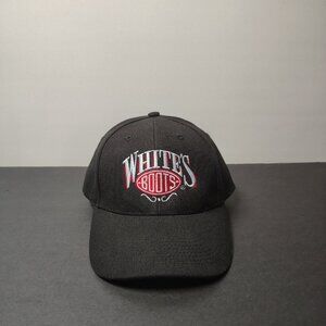 VINTAGE Whites Boots Hat Cap Snap Back Red Black Wool Otto Spokane Washington